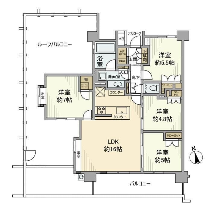 アーデル原木中山 801 間取り図