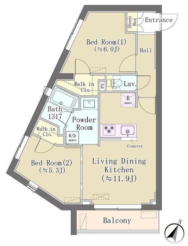 バルム下馬 206 間取り図