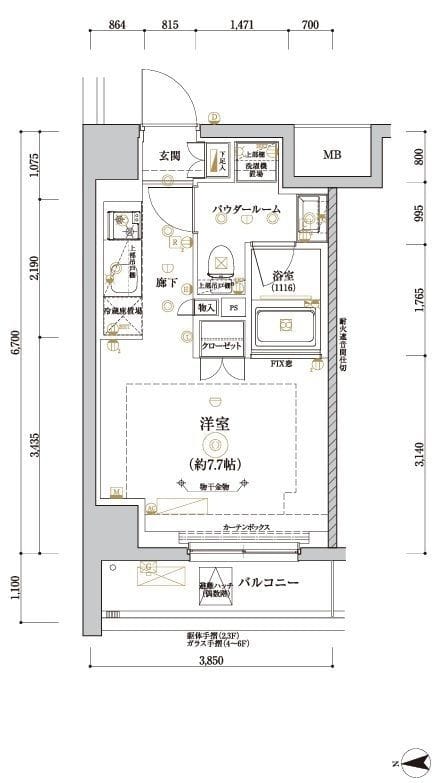 RELUXIA CITY 北新宿 602 間取り図
