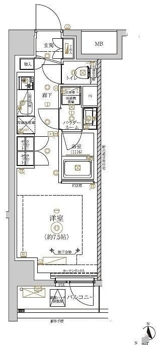 RELUXIA CITY 北新宿 701 間取り図