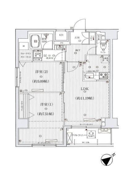 ミルーナヒルズ白鳥アリビエ 16万円/10,000円/入力なし 間取り図