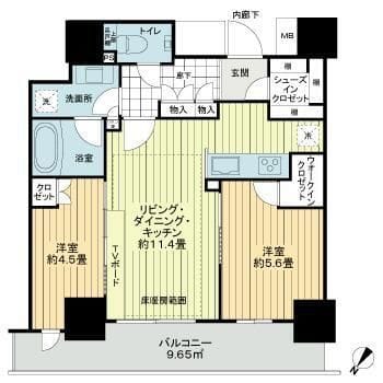 王子飛鳥山ザ・ファーストタワー&レジデンス タワー棟 1701 間取り図