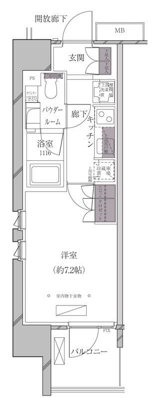 A-standard芝浦 1104 間取り図
