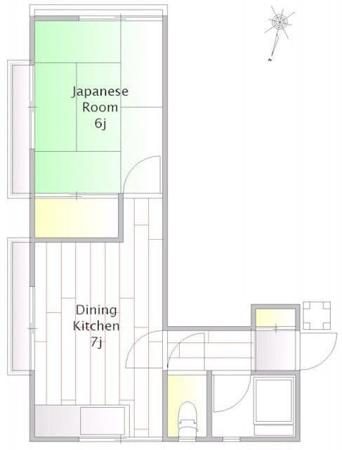 グリーンハウス上野毛 2C 間取り図