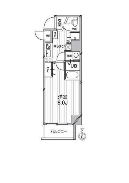 レピュア錦糸町 402 間取り図