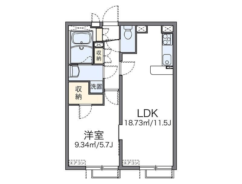 レオパレスプリマベーラ中台2 301 間取り図