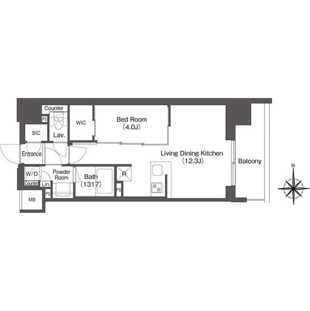 コンフォリア東新宿 0201 間取り図
