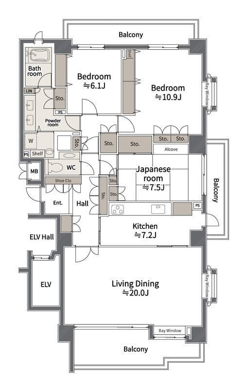 パークハウス多摩川南弐番館 607 間取り図