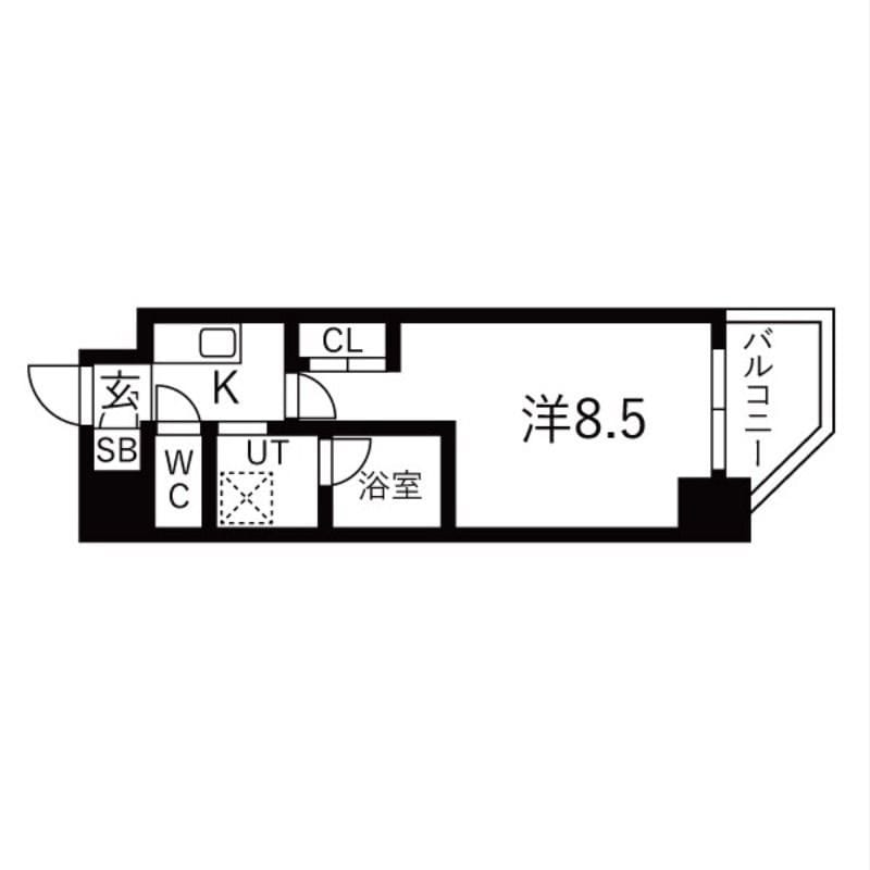 K-residence蒲田(旧名称:La Douceur蒲田) 801 間取り図