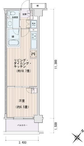エスティメゾン豊洲レジデンスE 0523 間取り図