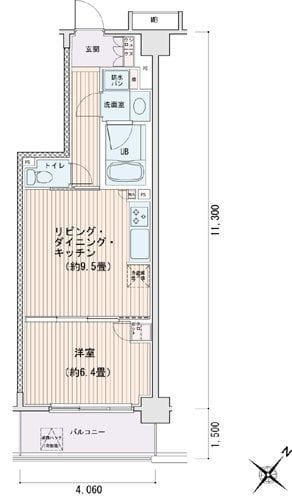 エスティメゾン豊洲レジデンスE 0529 間取り図