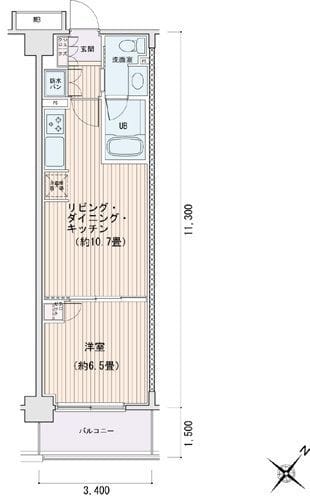エスティメゾン豊洲レジデンスE 0726 間取り図