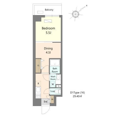 Alivis浦安 309 間取り図