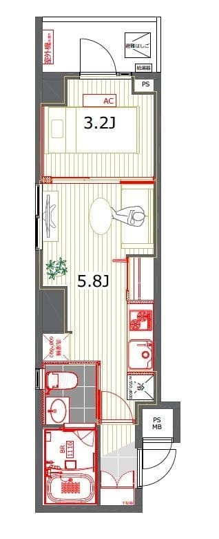 レジデンス西新宿スクエア 0602 間取り図