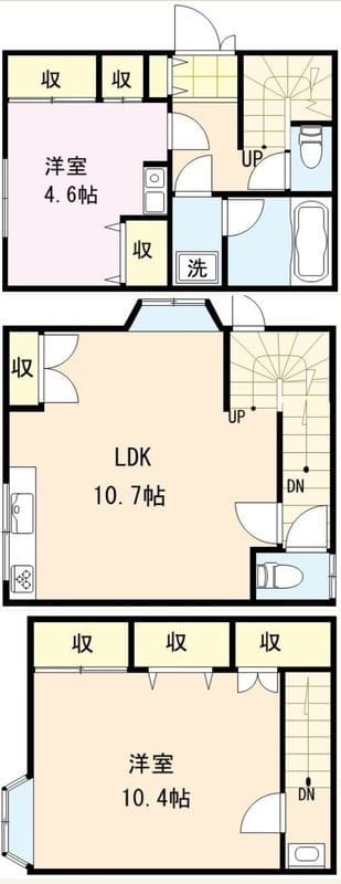 東尾久4丁目戸建 16.5万円/入力なし/なし 間取り図