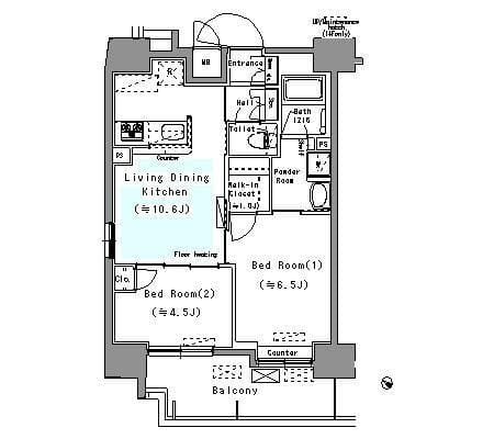 パークアクシス台東根岸 1202 間取り図