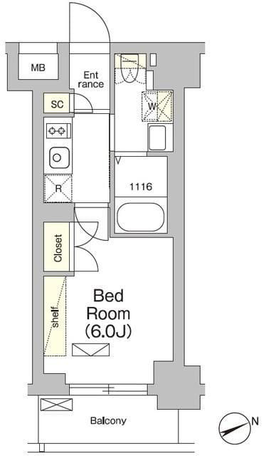テラス大崎 405 間取り図