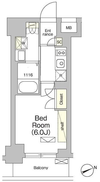 テラス大崎 604 間取り図