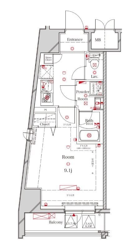 アルテカーサプレスト北千住 8F 間取り図