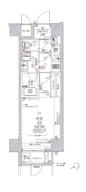 ディアレイシャス下北沢 101 間取り図