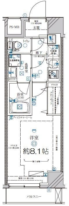 ディアレイシャス下北沢 502 間取り図