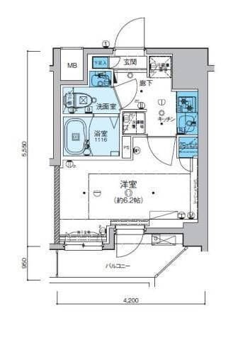 リヴシティ横濱新川町弐番館 603 間取り図