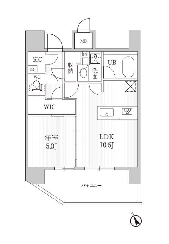 シーズンフラッツ蒲田 1501 間取り図