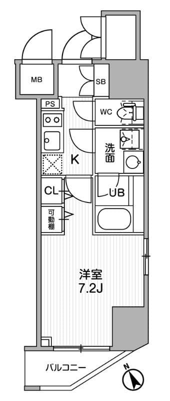 シーズンフラッツ蒲田 504 間取り図