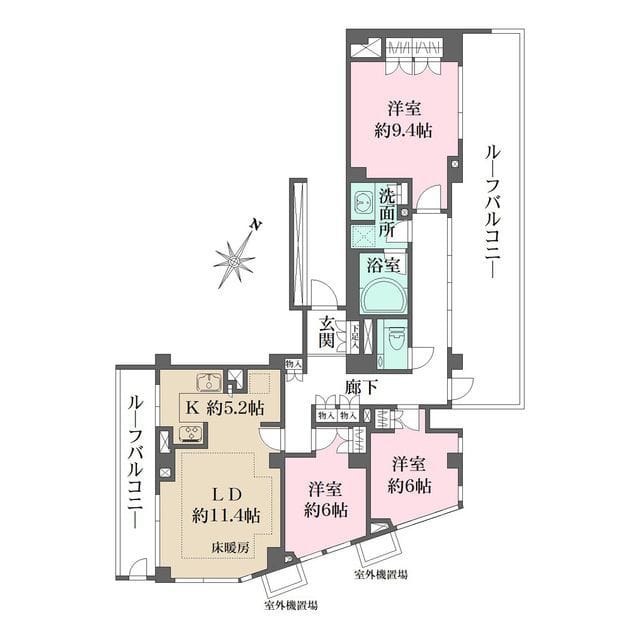 パークハウス中目黒 505 間取り図