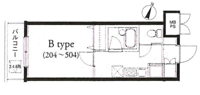 ジュエル明大前 204 間取り図