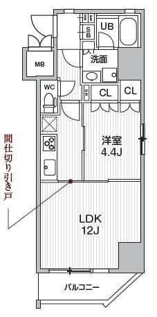 シーズンフラッツ浅草 1103 間取り図