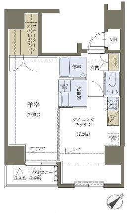 リヴシティ神田 701 間取り図