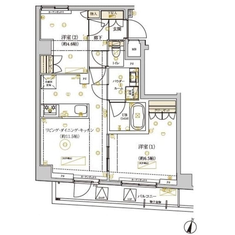 ドムス・スタイル武蔵小山 201 間取り図