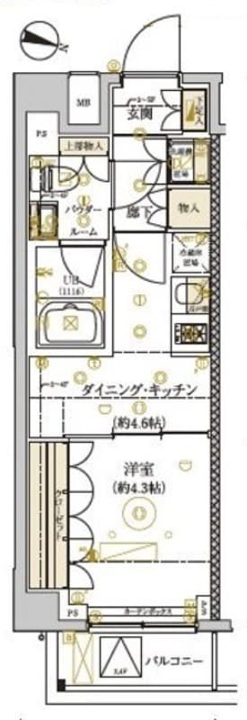 ドムス・スタイル武蔵小山 405 間取り図