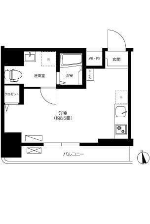 リーノ新宿若松町 1002 間取り図