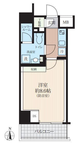 「防音マンション」TRACK両国 401 間取り図