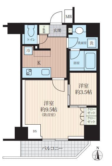 「防音マンション」TRACK両国 503 間取り図