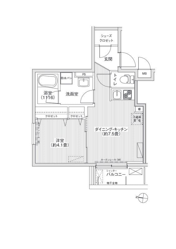 BLESS新中野 201 間取り図