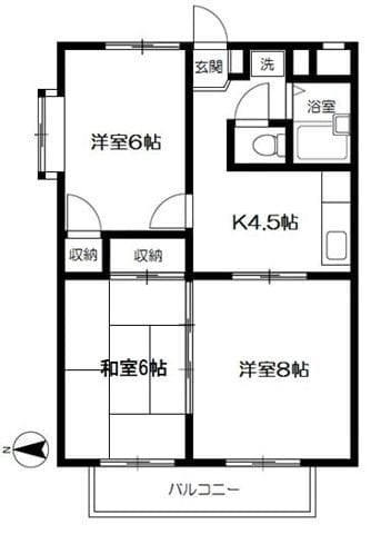 アメニティFM A棟 A203 間取り図