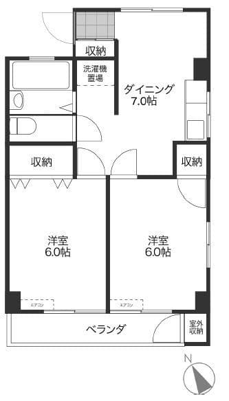 コーポ橘 405 間取り図