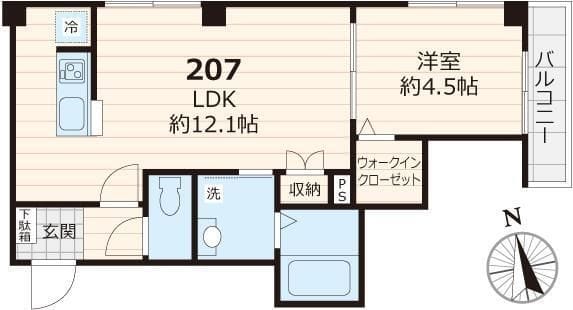 グラン 上り屋敷 207 間取り図