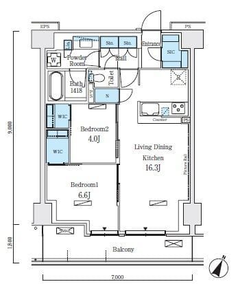 ロイヤルパークス赤羽ノース 311 間取り図