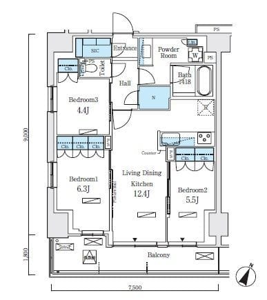 ロイヤルパークス赤羽ノース 313 間取り図