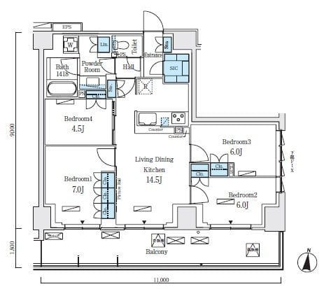 ロイヤルパークス赤羽ノース 451 間取り図