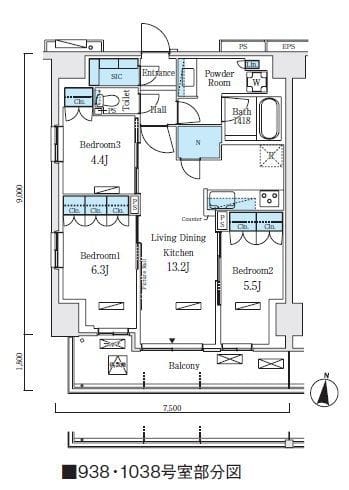 ロイヤルパークス赤羽ノース 556 間取り図