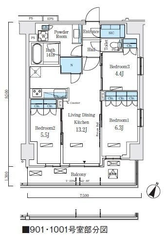 ロイヤルパークス赤羽ノース 901 間取り図