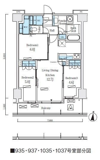 ロイヤルパークス赤羽ノース 937 間取り図