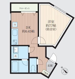 「防音マンション」VORT南常盤台レジデンス 101 間取り図