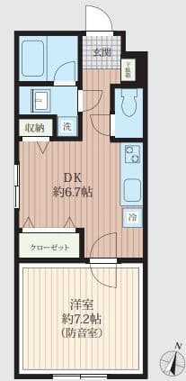 「防音マンション」VORT南常盤台レジデンス 303 間取り図
