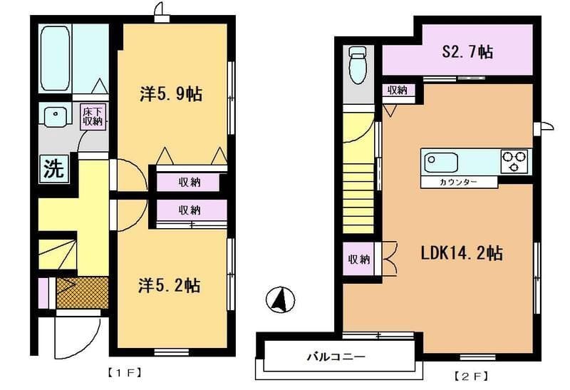 コルザ八雲 B 間取り図